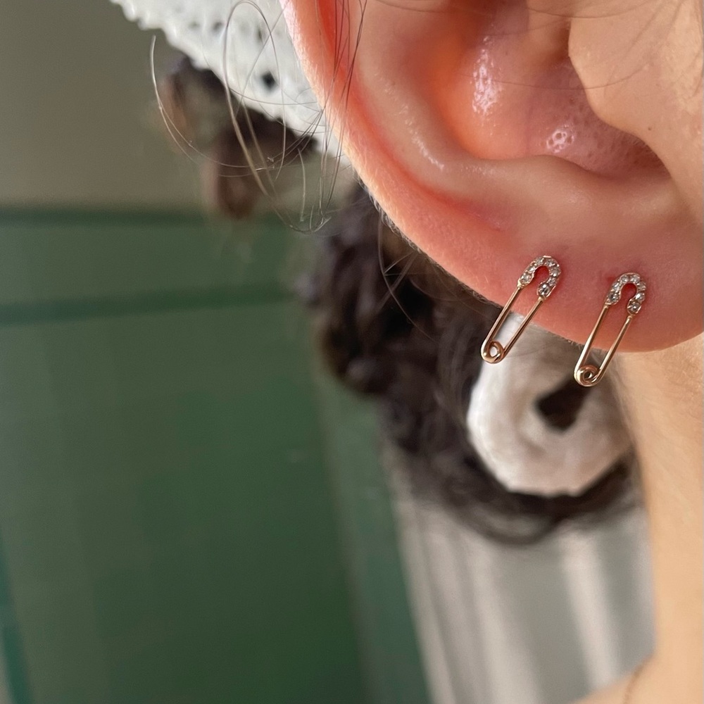 Elegant Gold Safety Pin Earrings